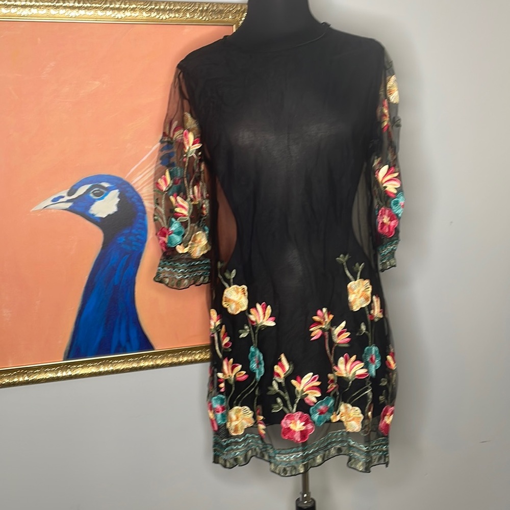 sheer floral dress